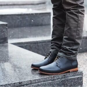 Nisolo Emilio Black Leather Chukka Boots for Men NIB